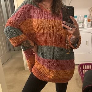 Natural Reflections Colorful Striped Sweater